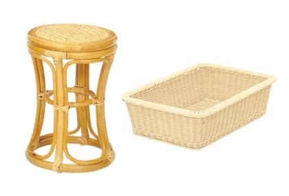 スツール・籐籠